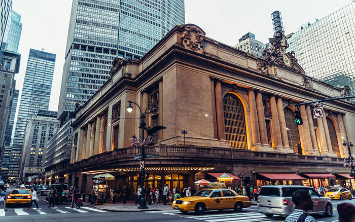 Grand Central Station in New York City with traffic