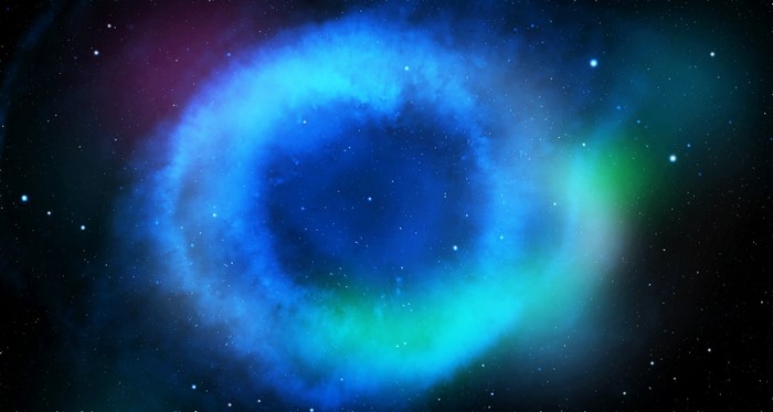 Colorful nebula in outer space with stars