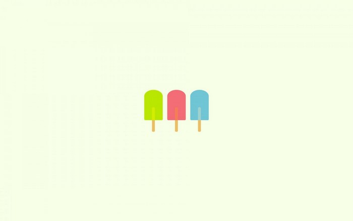 Three minimalist popsicles on a light background