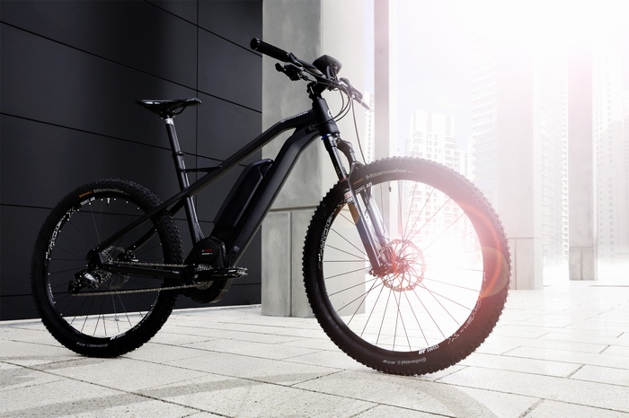 Black electric bicycle with Bosch motor