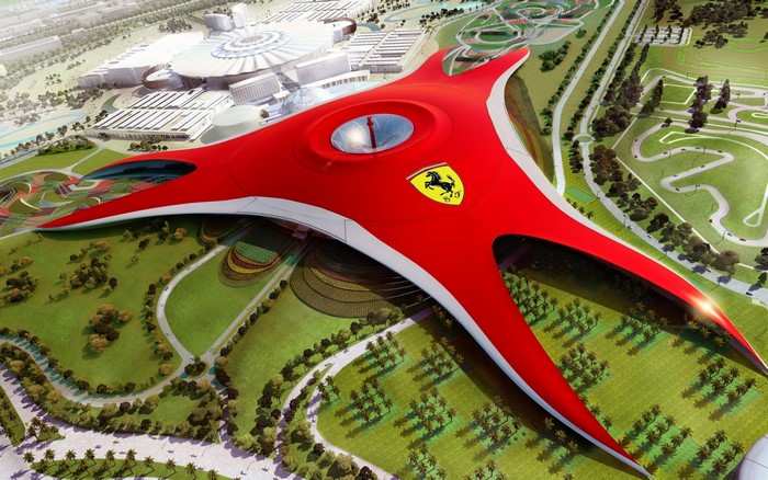 Ferrari World Abu Dhabi theme park with race track