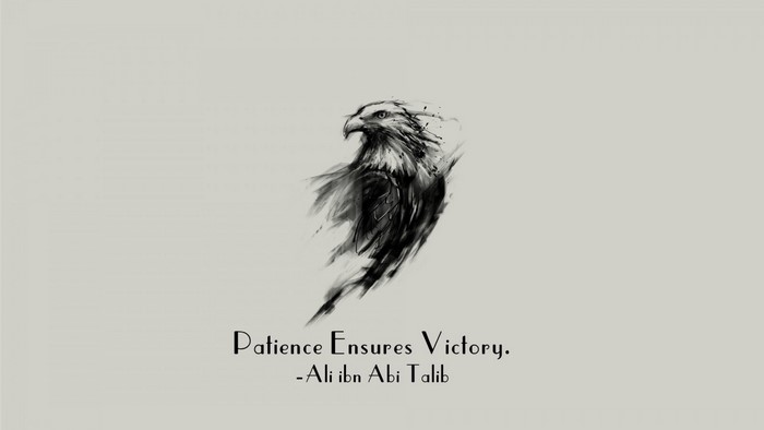 Eagle illustration with quote by Ali ibn Abi Talib