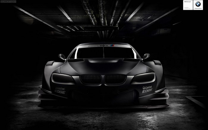 Matte black BMW M racing car
