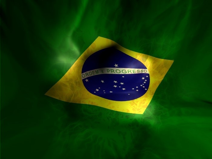 Brazilian flag with green and yellow colors
