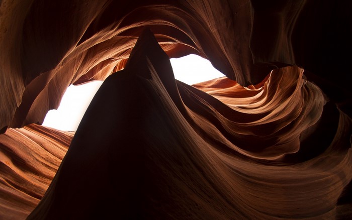 Antelope Canyon rock formations with sunlight