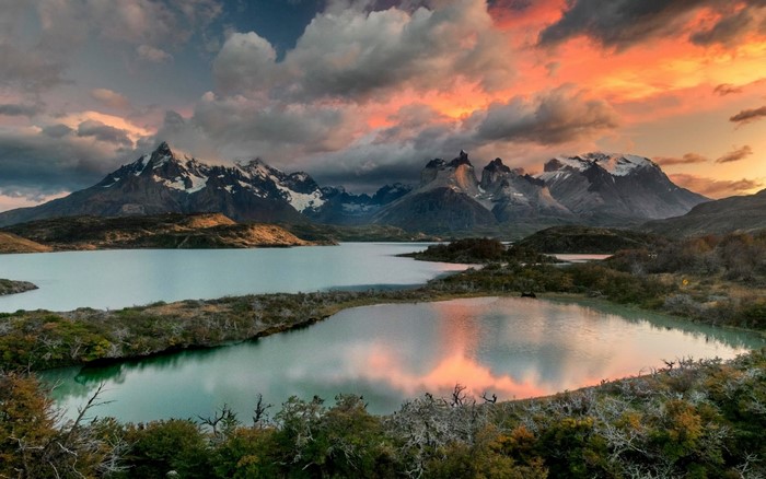 Torres del Paine National Park at sunset