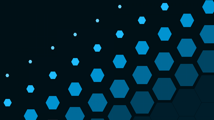 Blue Hexagons Pattern on Dark Background