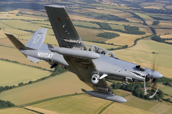 Beechcraft AT-6 Texan II light attack aircraft in flight