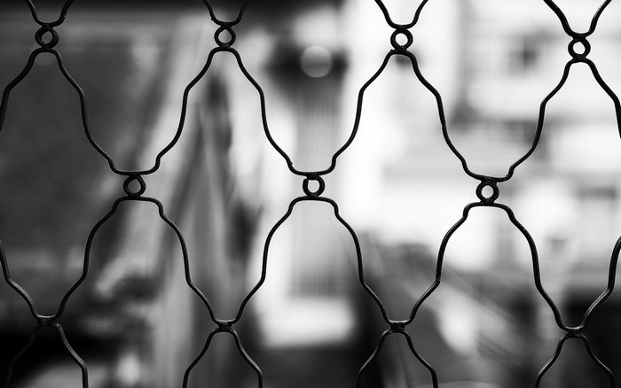 Monochrome fence with depth of field