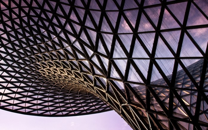 Abstract geometric pattern of a modern building roof