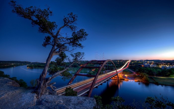 360 Bridge over Colorado River at Dusk, Austin Texas