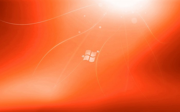 Windows 7 Orange Abstract Light Rays