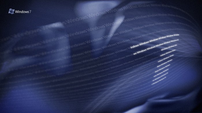 Windows 7 logo with text waves