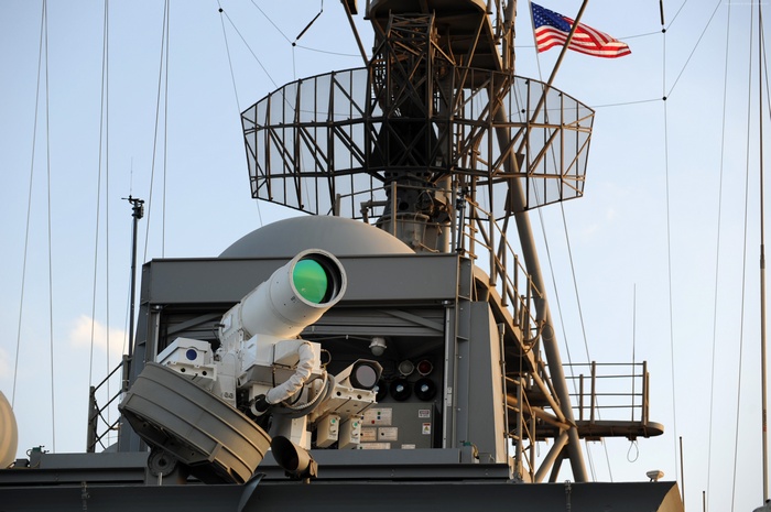 US Navy Laser Weapon System on a Ship