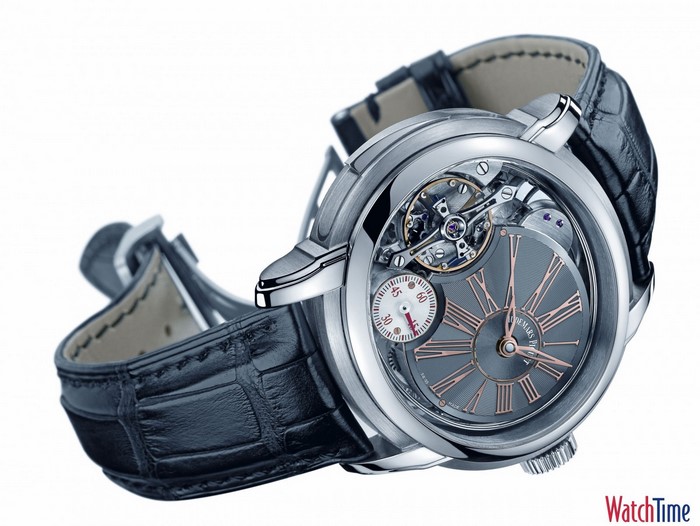 Audemars Piguet luxury watch with black alligator strap