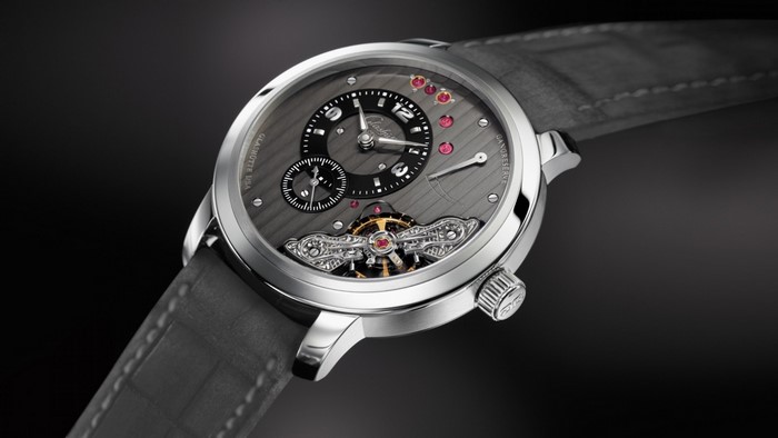 Glashütte Original Platinum Watch with Grey Strap