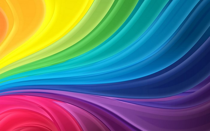Vibrant Abstract Rainbow Vortex with Wavy Lines