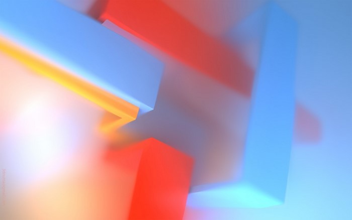 Abstract geometric shapes with red, blue, and yellow colors