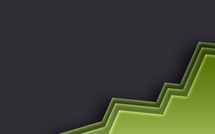 Abstract green and dark gray layered geometric shapes