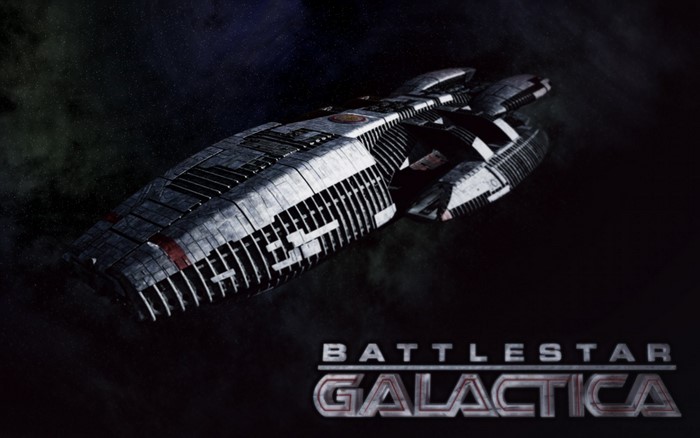 Battlestar Galactica spaceship in space