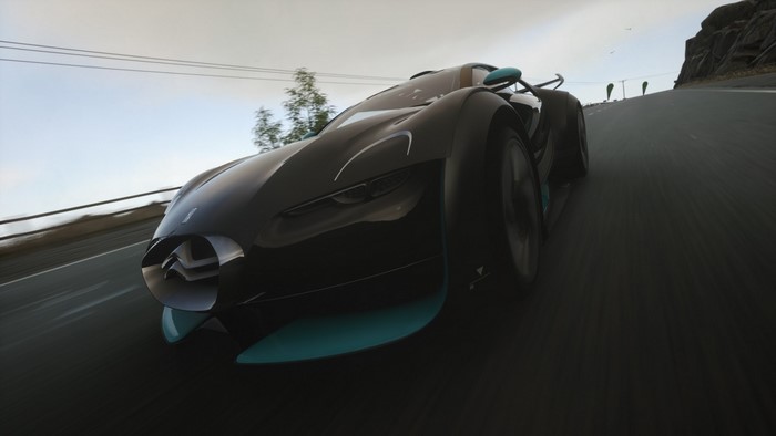 Citroen Survolt concept car driving on a road