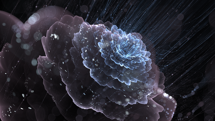 Abstract fractal flower with ice and snow elements