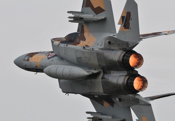 McDonnell Douglas F-15E Strike Eagle with afterburners