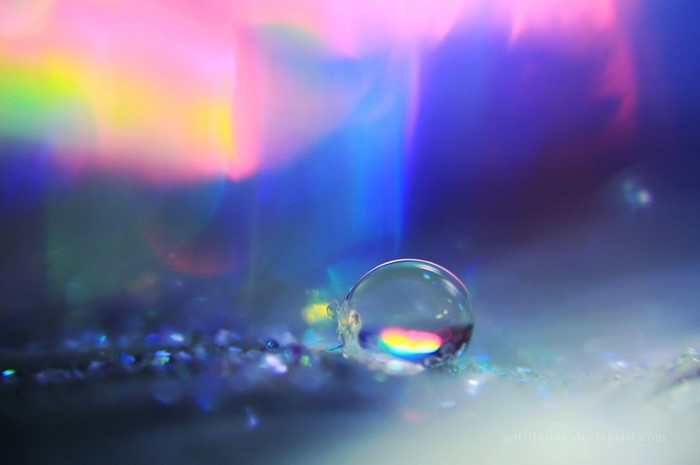 Colorful Macro Bubble with Light Reflection