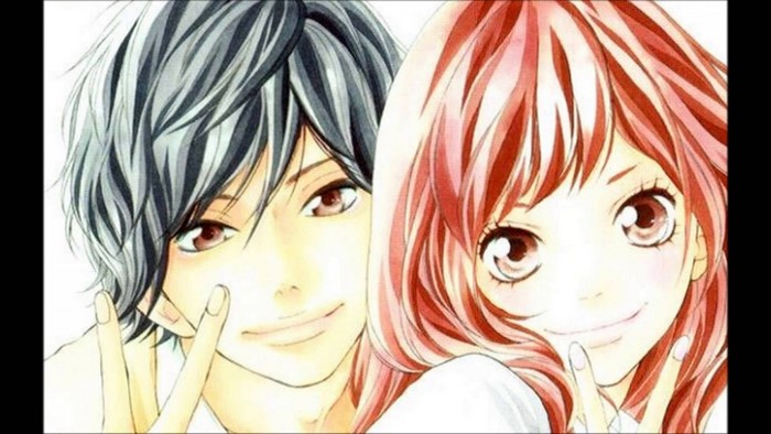 Yoshioka Futaba and Mabuchi Kou from Ao Haru Ride
