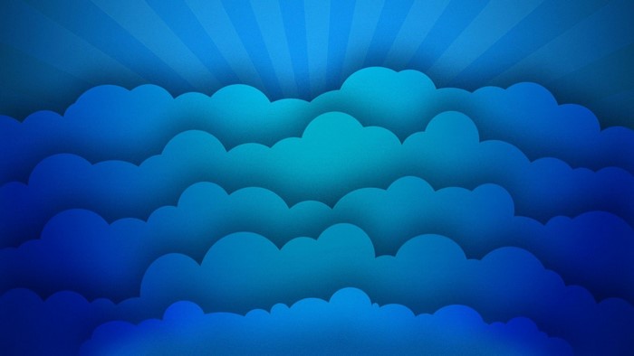 Blue clouds with sun rays