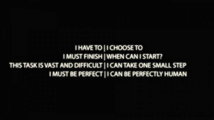 Motivational text about choice and action