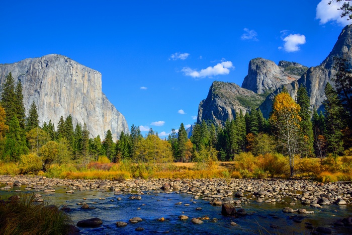 Yosemite National Park with El Capitan and Merced River