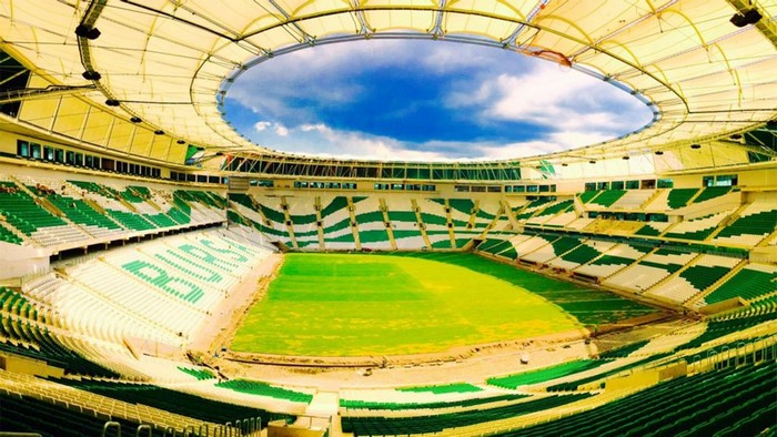 Bursa Timsah Arena stadium with green and white seats
