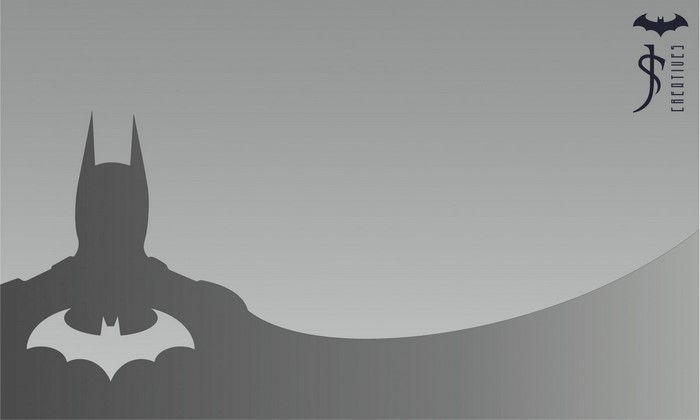 Batman silhouette with logo and text