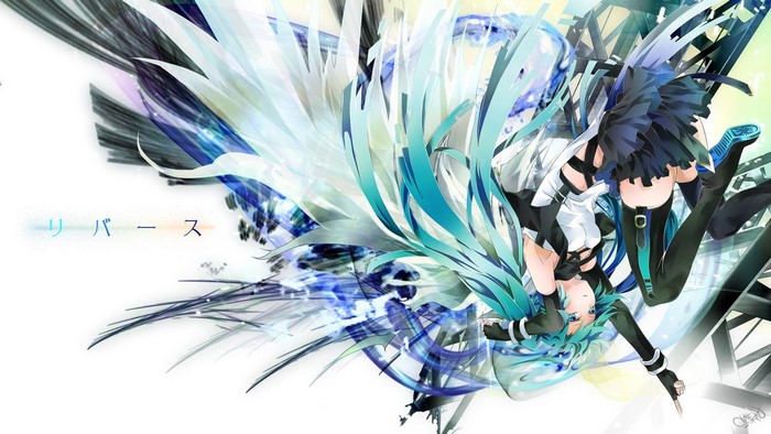 Hatsune Miku with abstract wings