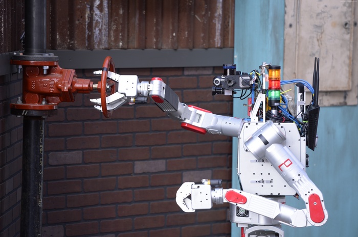 DRC-HUBO robot operating a valve at DARPA Robotics Challenge