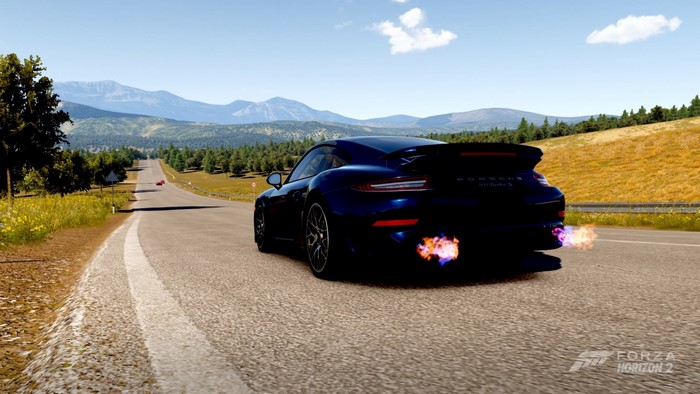 Porsche 911 Turbo S from Forza Horizon 2 with flames