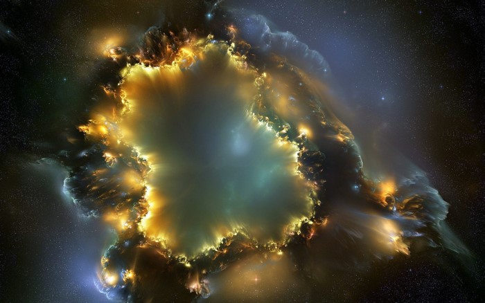 A vibrant nebula in outer space with stars