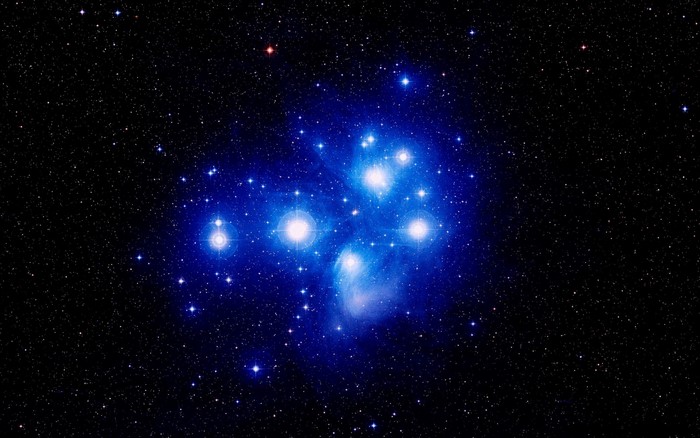 The Pleiades star cluster in space