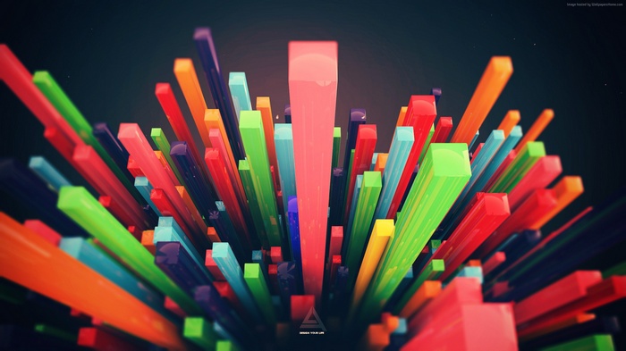 Abstract 3D colorful bars 4K wallpaper