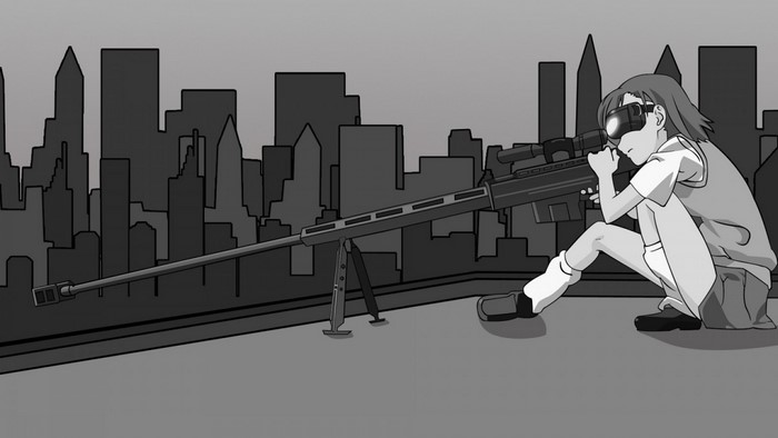 Misaka Imouto from To Aru Majutsu no Index with sniper rifle