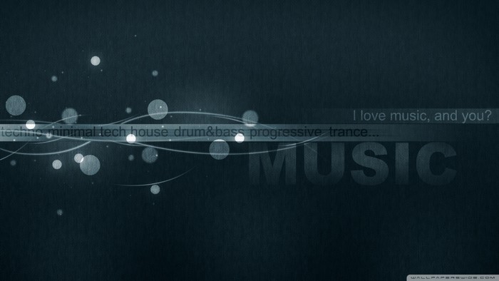 Music genres and quote on dark background