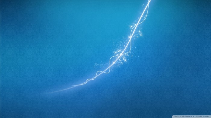 Abstract blue background with white lightning streak