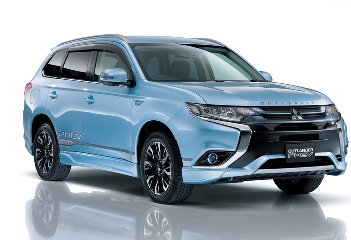 Blue Mitsubishi Outlander PHEV car
