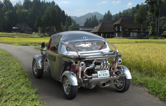 Toyota Kikai concept car in a rural Japanese setting