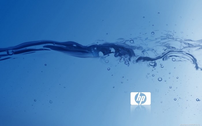HP Logo on Blue Water Surface