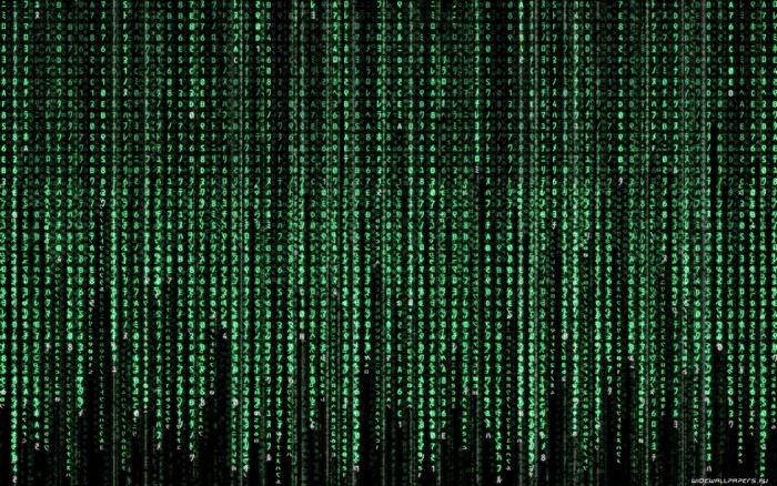 The Matrix green digital rain pattern