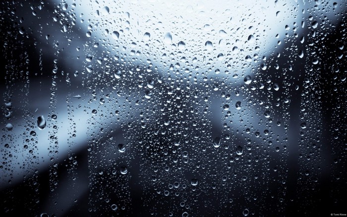 Water drops on glass