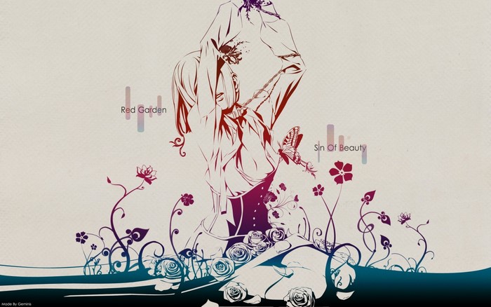Red Garden Sin Of Beauty Anime Illustration