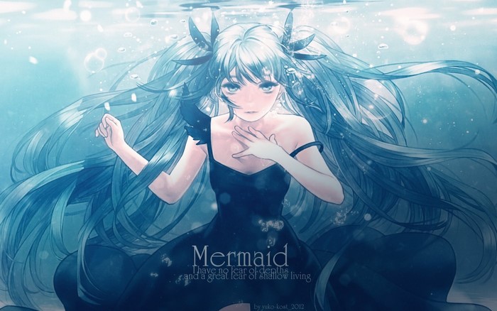 Hatsune Miku as a Mermaid Underwater